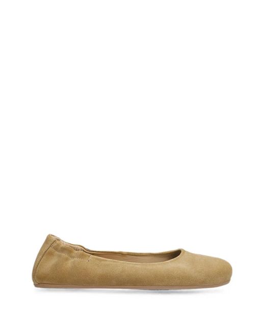 Groundies Natural Sleek Suede Ballet Flats