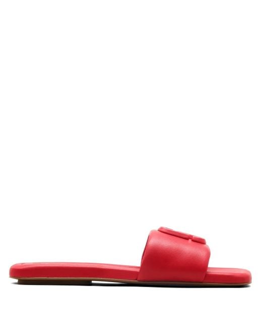 Marc Jacobs Red Leather Slip-On Sandals