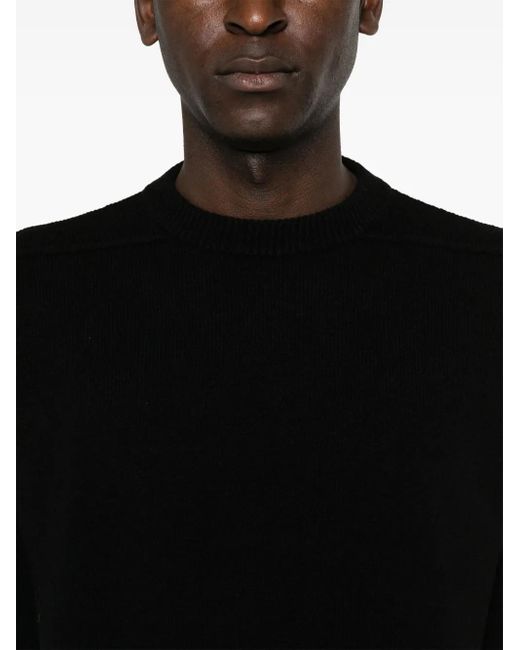 Rick Owens Black Drop-Shoulder Jumper for men