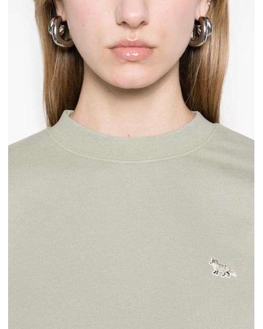 Maison Kitsuné Sweater Met Vossenpatch in het Green