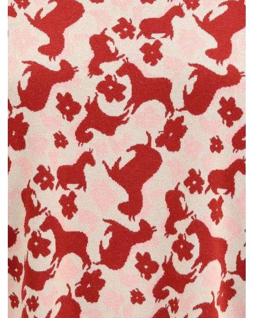Weekend by Maxmara Red Loral-Pattern Sweater