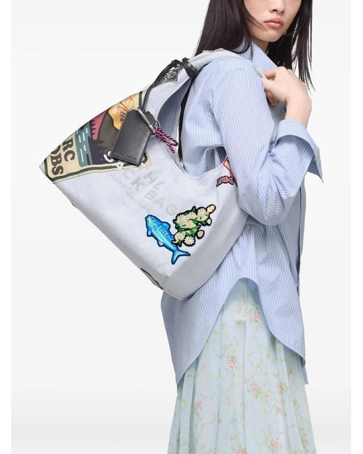 Marc Jacobs Blue The Camp Patchwork Tote Bag