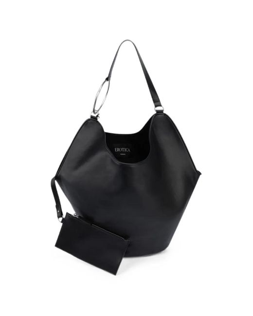 Dondup Black Large Erotica Ring-Detail Leather Shoulder Bag