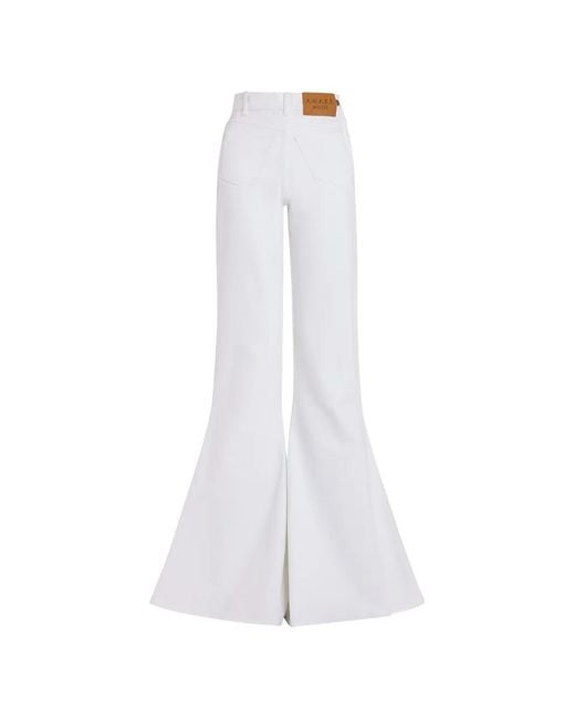 A.W.A.K.E. MODE White Logo-Patch Flared Jeans