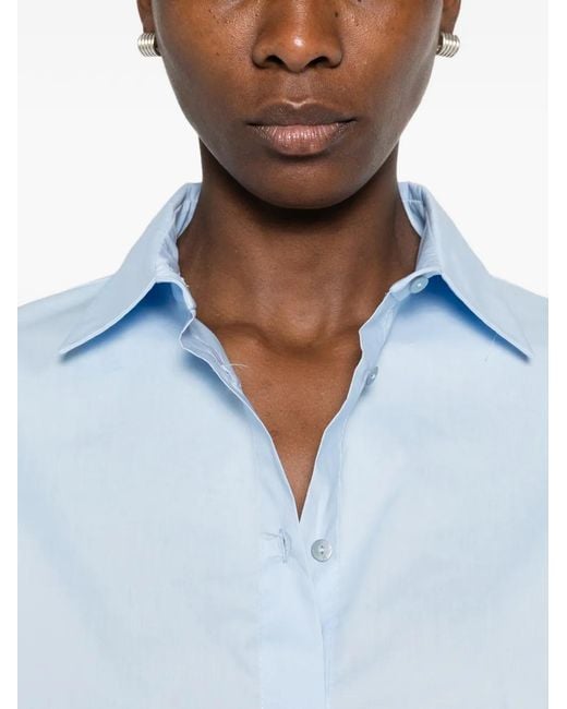 Carla G Blue Button-Down Long-Sleeved Shirt