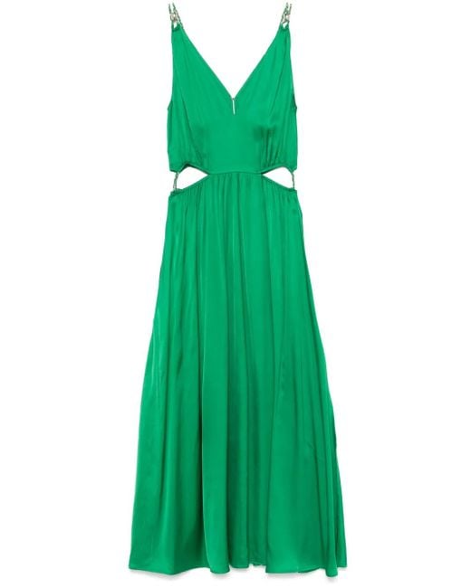 Maje Midi-Jurk Met V-Hals in het Green