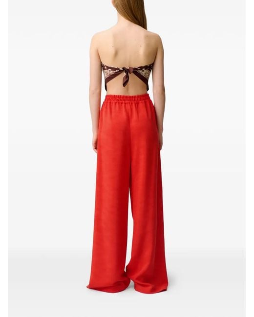 Claudie Pierlot Red String Wide-Leg Trousers