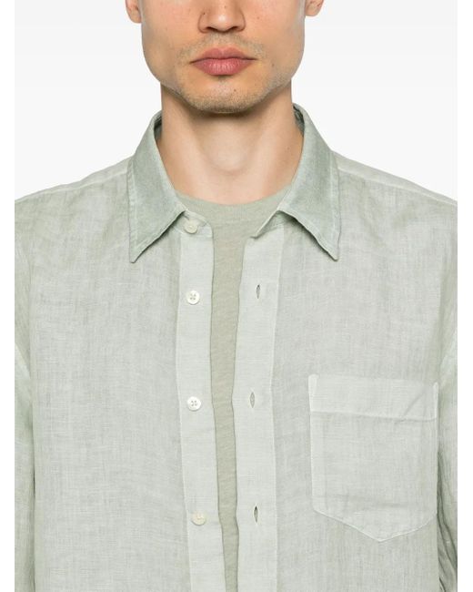 メンズ 120% Lino リネンシャツ White