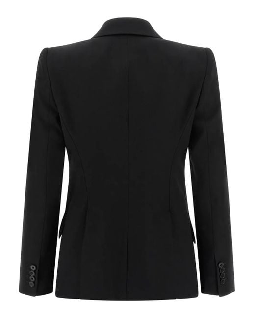 Alexander McQueen Black Padded-Shoulder Single-Breasted Blazer