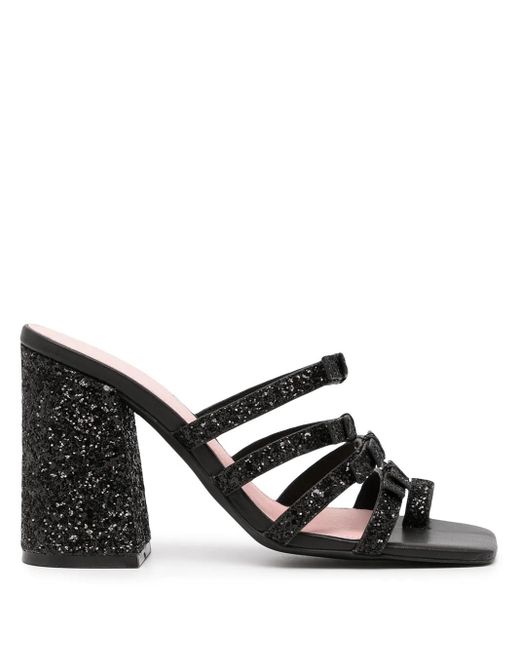 Macgraw Black Dorothy Glitter-Detail Sandals