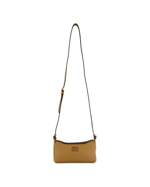 Miu Miu White Logo-Plaque Shoulder Bag