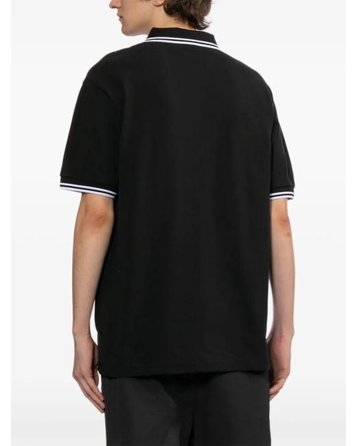 KTZ Black Logo-Patched Short-Sleeve Polo Shirt for men