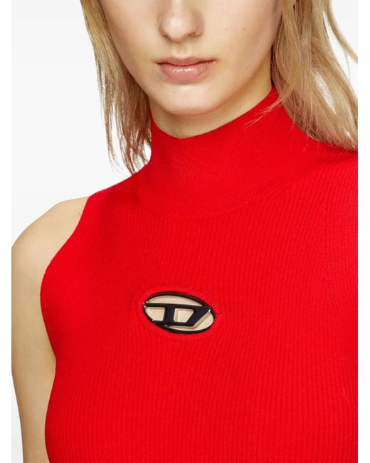 DIESEL Red Viscose Blend Stylish T-Shirt