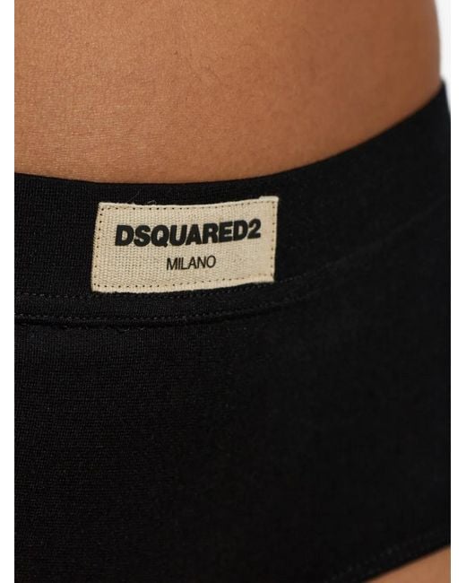 DSquared² Black Logo-Waistband Culotte