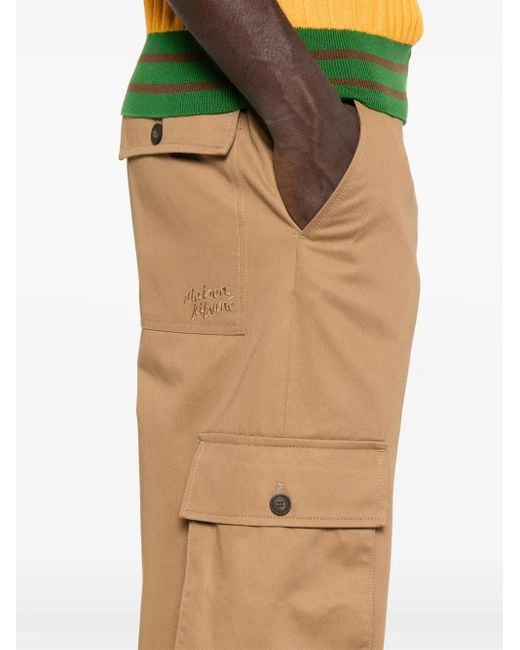 Maison Kitsuné Natural Cotton Cargo Pants for men