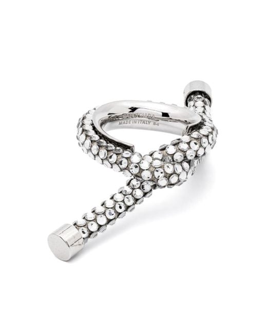 Balenciaga Metallic Rhinestone-embellished Ring