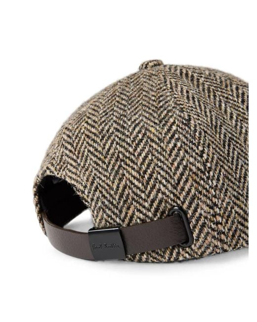Paul Smith Brown Wool Tweed Cap for men