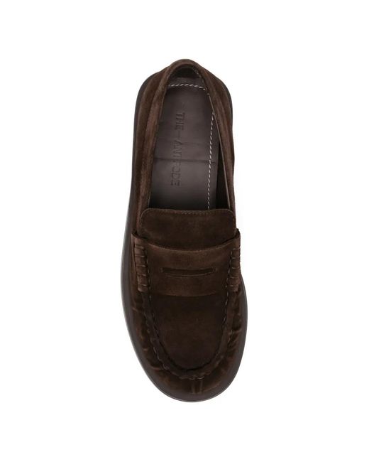 THE ANTIPODE White Suede Penny Loafers for men