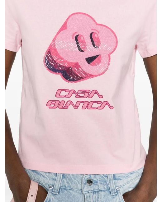 Casablanca Pink Graphic-Print T-Shirt