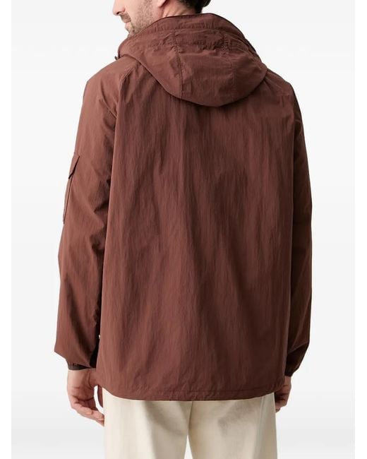 Barbour Brown Re-Engineered Flyweight Showerproof Hooded Jacket for men