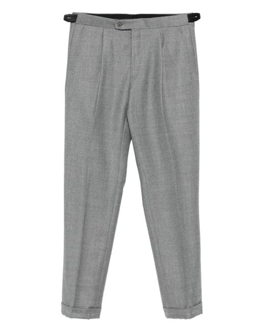 メンズ Brioni プリーツ ウールパンツ Gray