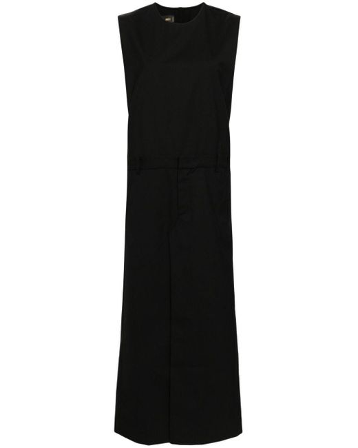 JNBY Black Front-slit Wool Dress
