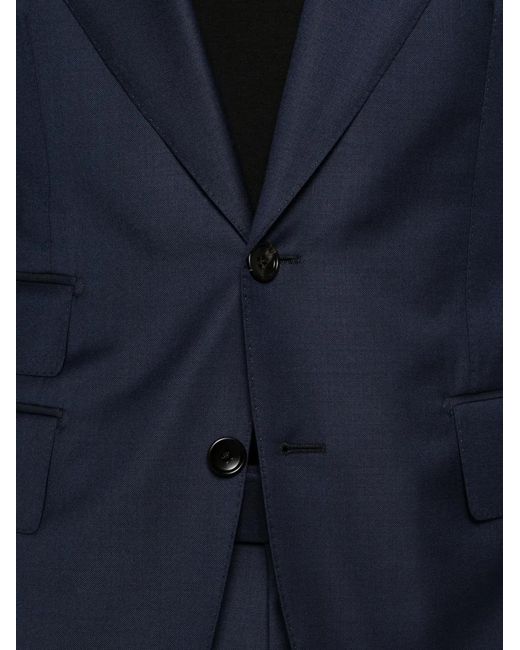 Tom Ford Blue Flap-Pocket Single-Breasted Suit for men