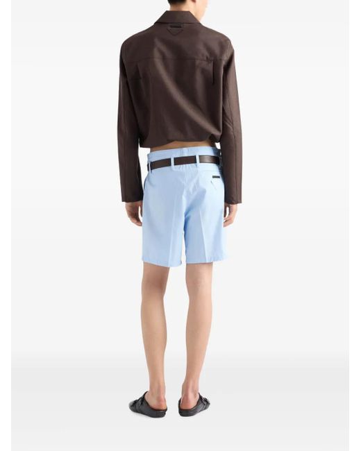 Prada Blue Poplin Shorts for men