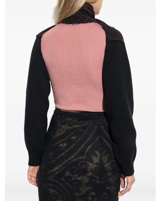 Fendi Black Cable-Knit Turtleneck Sweater