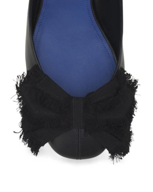 Lanvin Black Bow-Detail Slingback Pumps