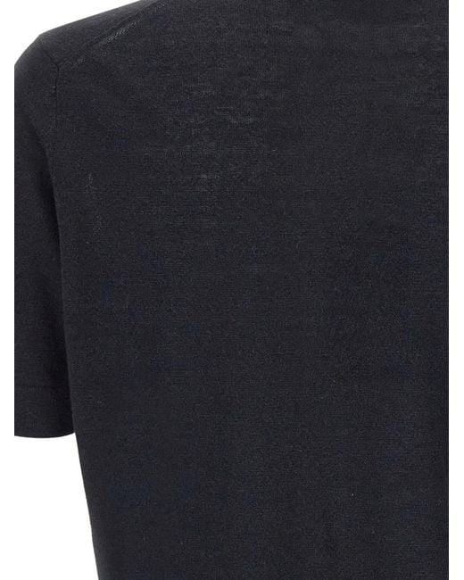 FILIPPO DE LAURENTIIS Black Mélange T-Shirt for men