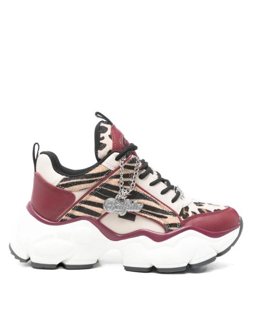 Buffalo Red Binary Glam Animal-Print Sneakers