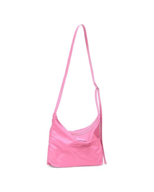 MM6 by Maison Margiela Pink Logo Patch Messenger Bag