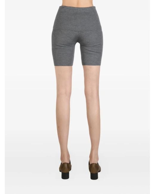 ALAINPAUL Gray High-Waisted Biker Shorts