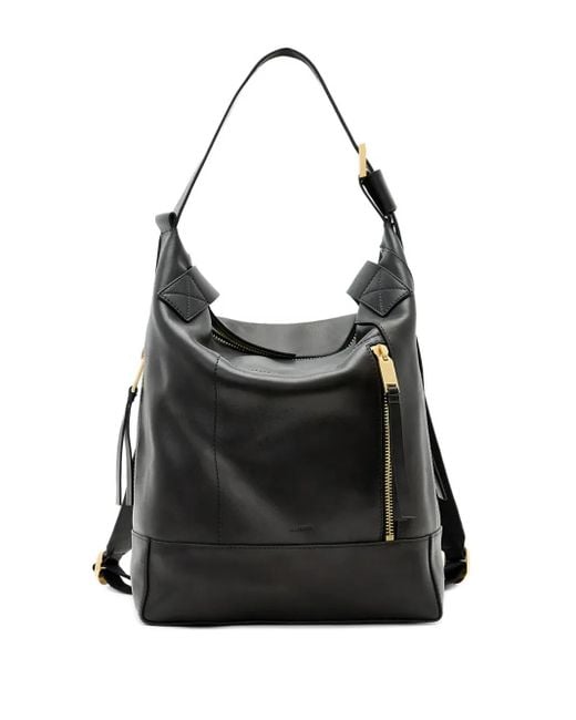 AllSaints Black Alba Leather Backpack