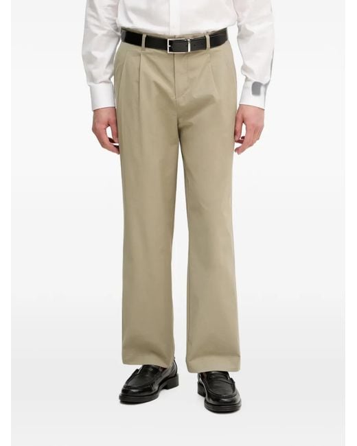 Lindbergh Natural Notched-Lapels Single-Breasted Suits for men