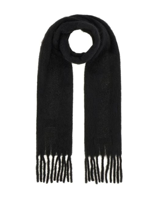 Marni Black Fringed-Edge Scarf for men
