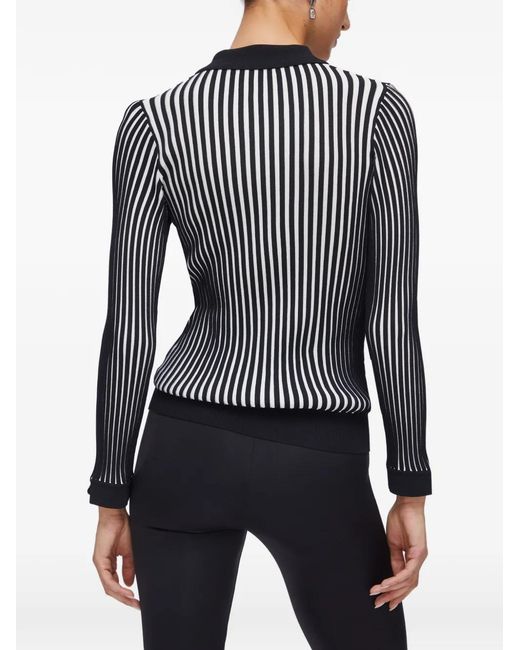 Liu Jo Black Half-Zip Ribbed Top