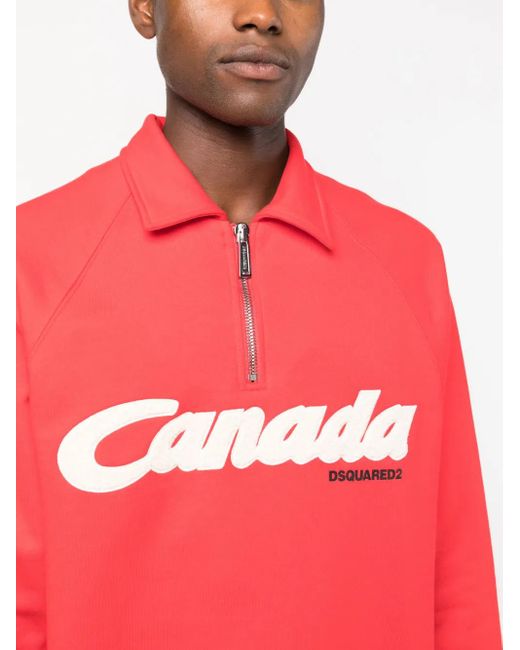 Sudadera Con Logo Estampado DSquared² de hombre de color Red