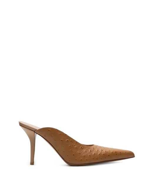 Gia Borghini Brown Leather Mules