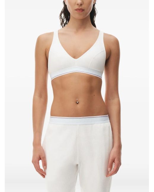 Alexander Wang White Waffle Elasticated-Waist Track Pants