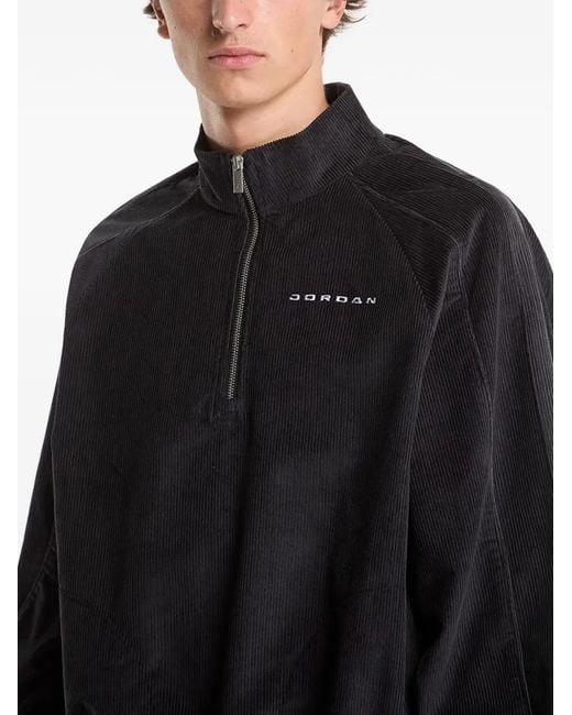 Nike Gray Flight Corduroy Half-Zip Sweater for men