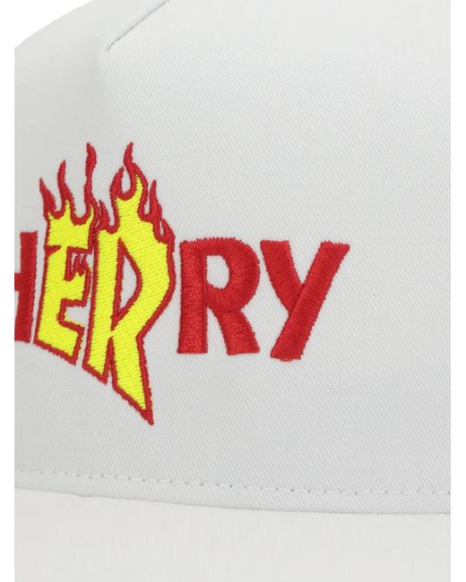 Cherry World White Logo-Embroidered Cap for men
