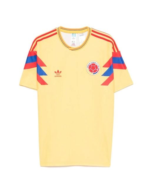 Adidas Yellow T-Shirt With Stripe Detail for men