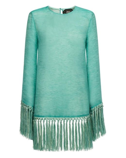 ‎Taller Marmo Claudia フリンジトリム ミニドレス Green
