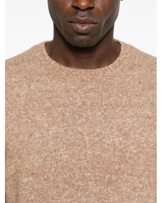 Brunello Cucinelli Natural Speckled Crew-Neck Sweater for men