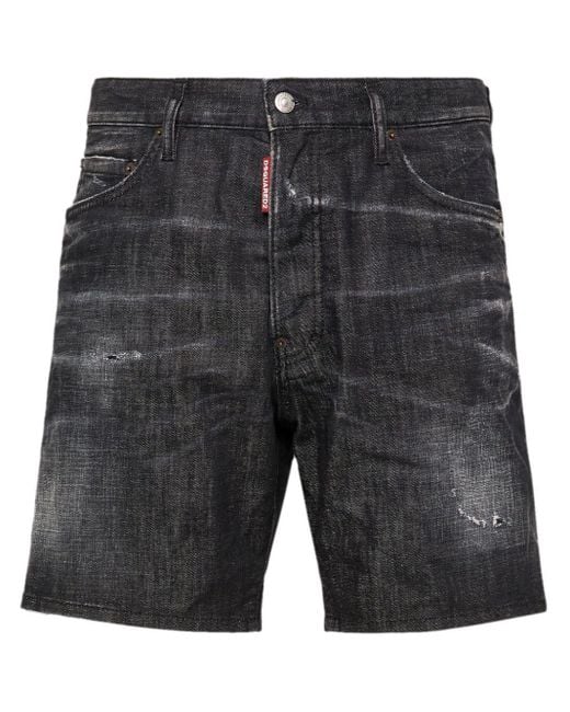 Black distressed shorts online