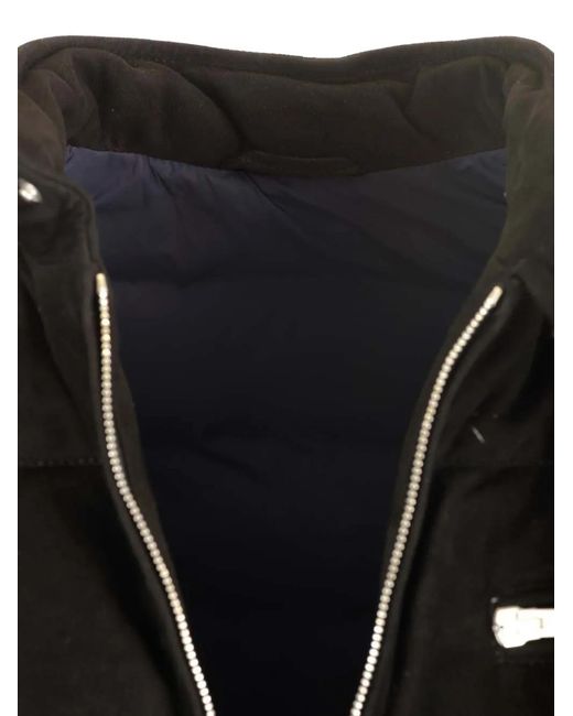 Al Duca D'aosta Black Padded Suede Gilet for men