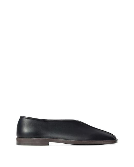 Lemaire Black Flat Piped Slippers