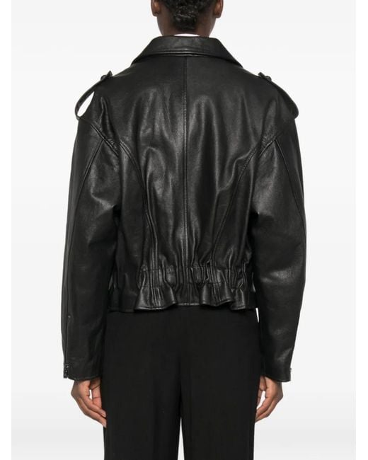 Blazé Milano Black Double-Breasted Leather Jacket